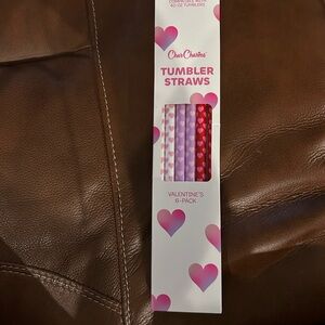 Pink and White Tumbler Straws - 6-Pack